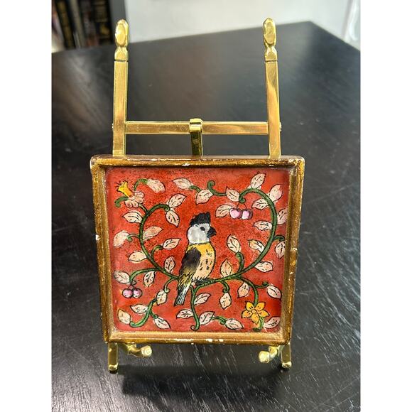 Vintage Table Top Coaster- Candle Holder- Square 4x4" Cockatoo intricate - Picture 5 of 5